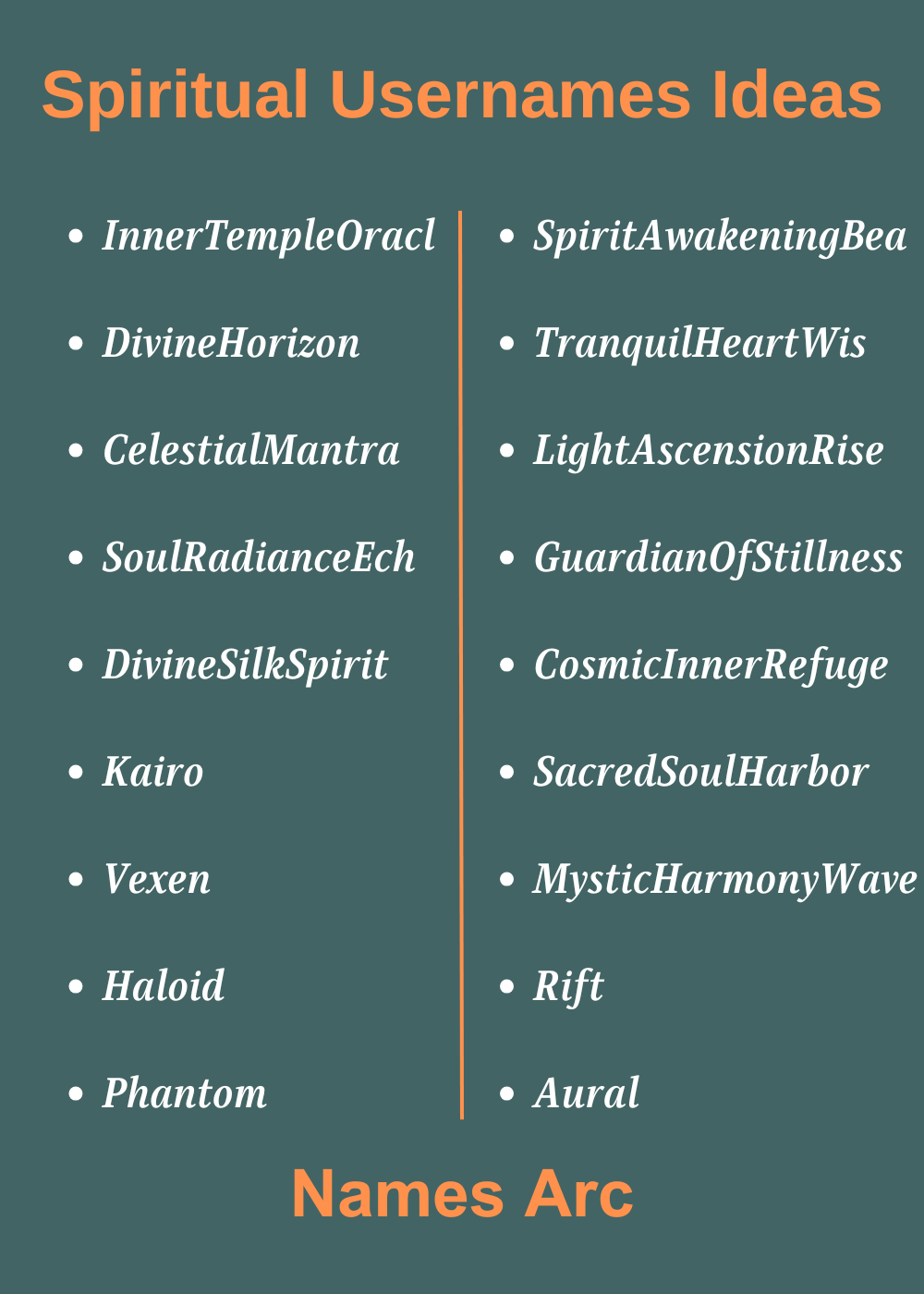 Spiritual Usernames Ideas