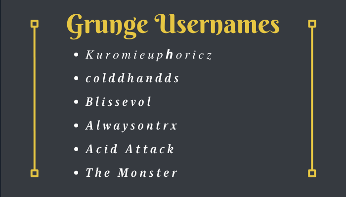 Grunge Usernames for Tumblr