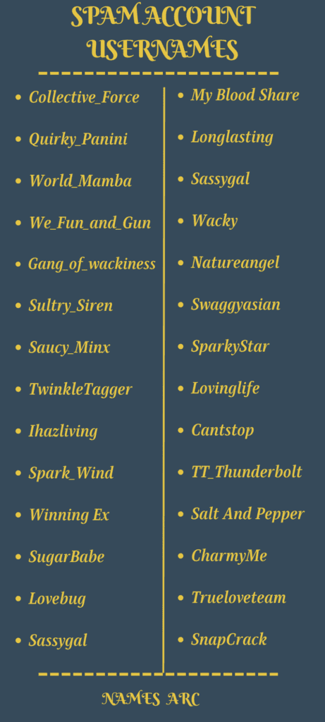 Spam Account Usernames for Snapchat