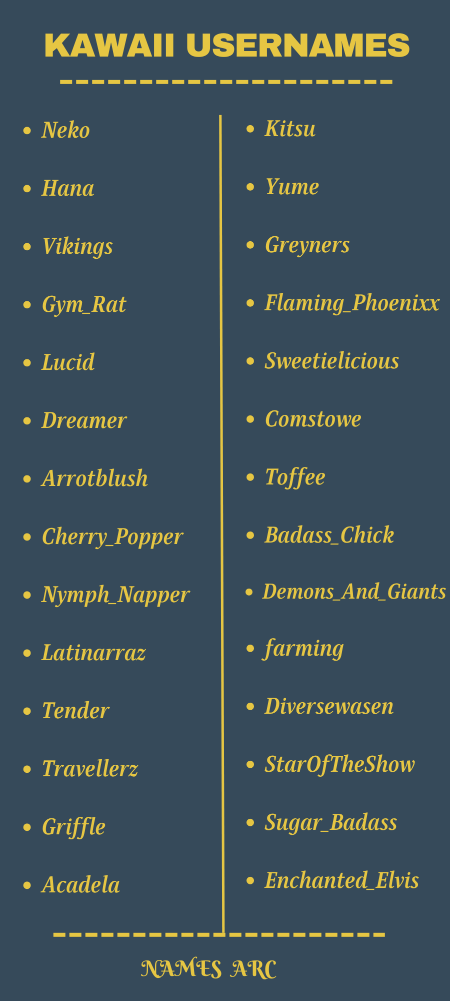 600+ Best And Creative Kawaii Usernames For You Namesarc