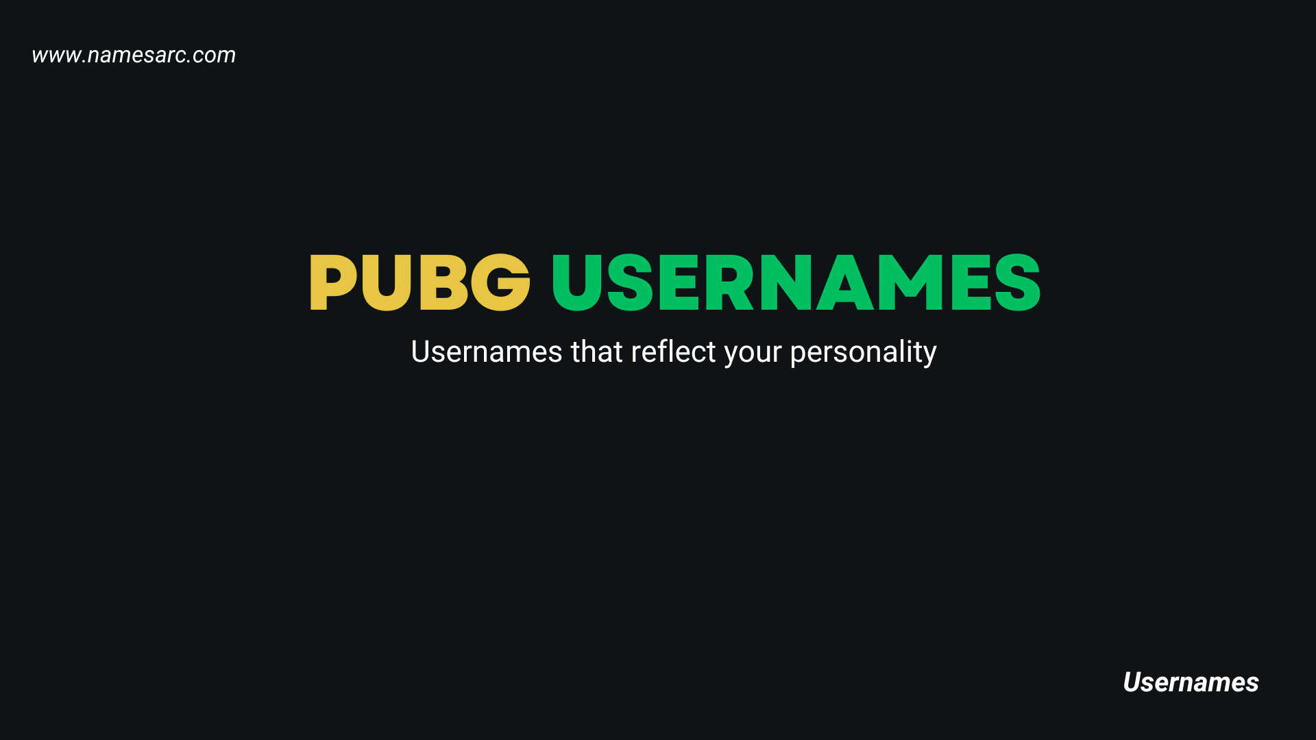 Pubg Mobile Usernames