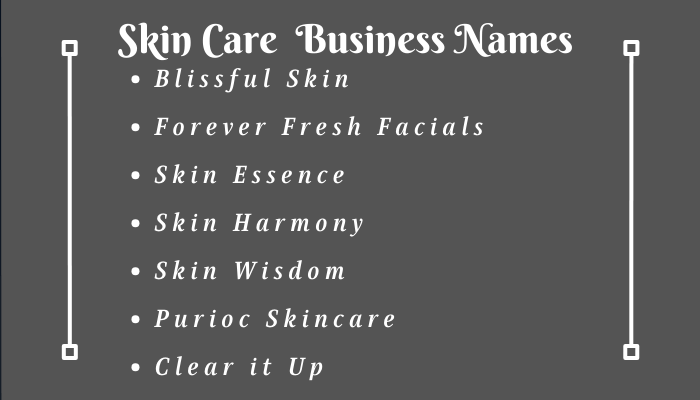 Skin Business Names 