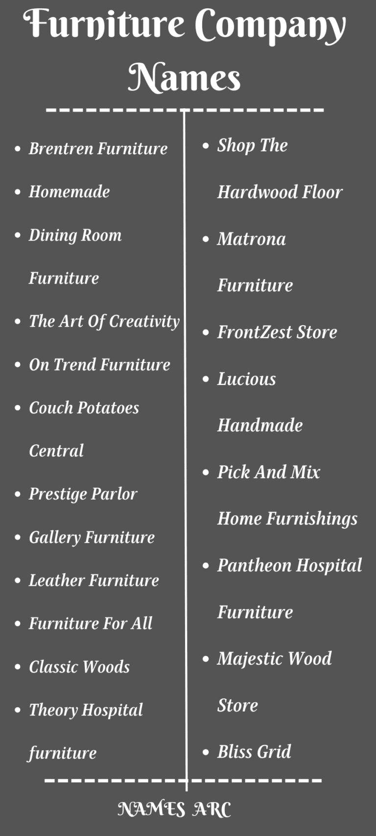 600+ Unique Furniture Company Names Ideas Namesarc