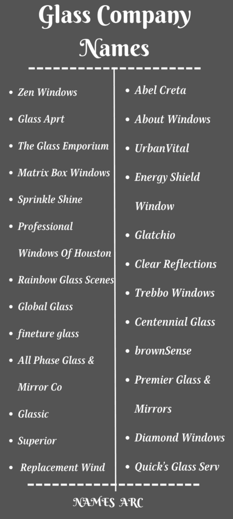 Stained Glass Company Names