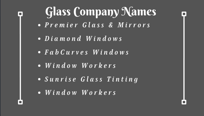 Auto Glass Company Names