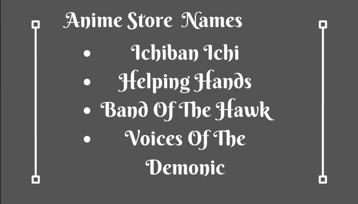 Short Anime Store Names