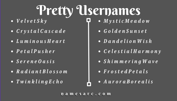 Pretty Usernames for girls