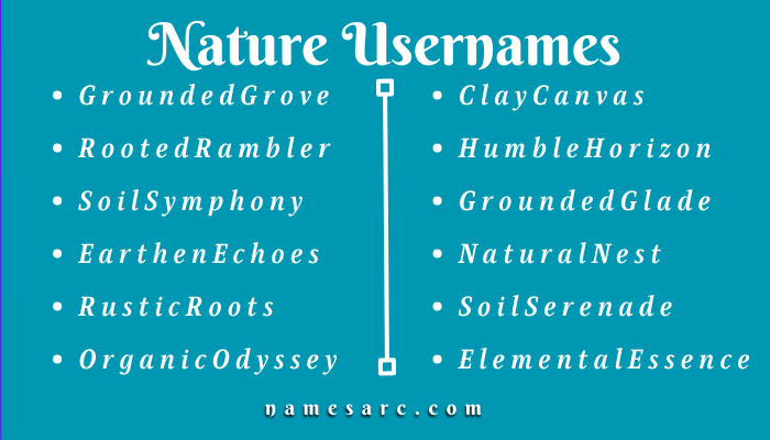 Unique Nature Usernames