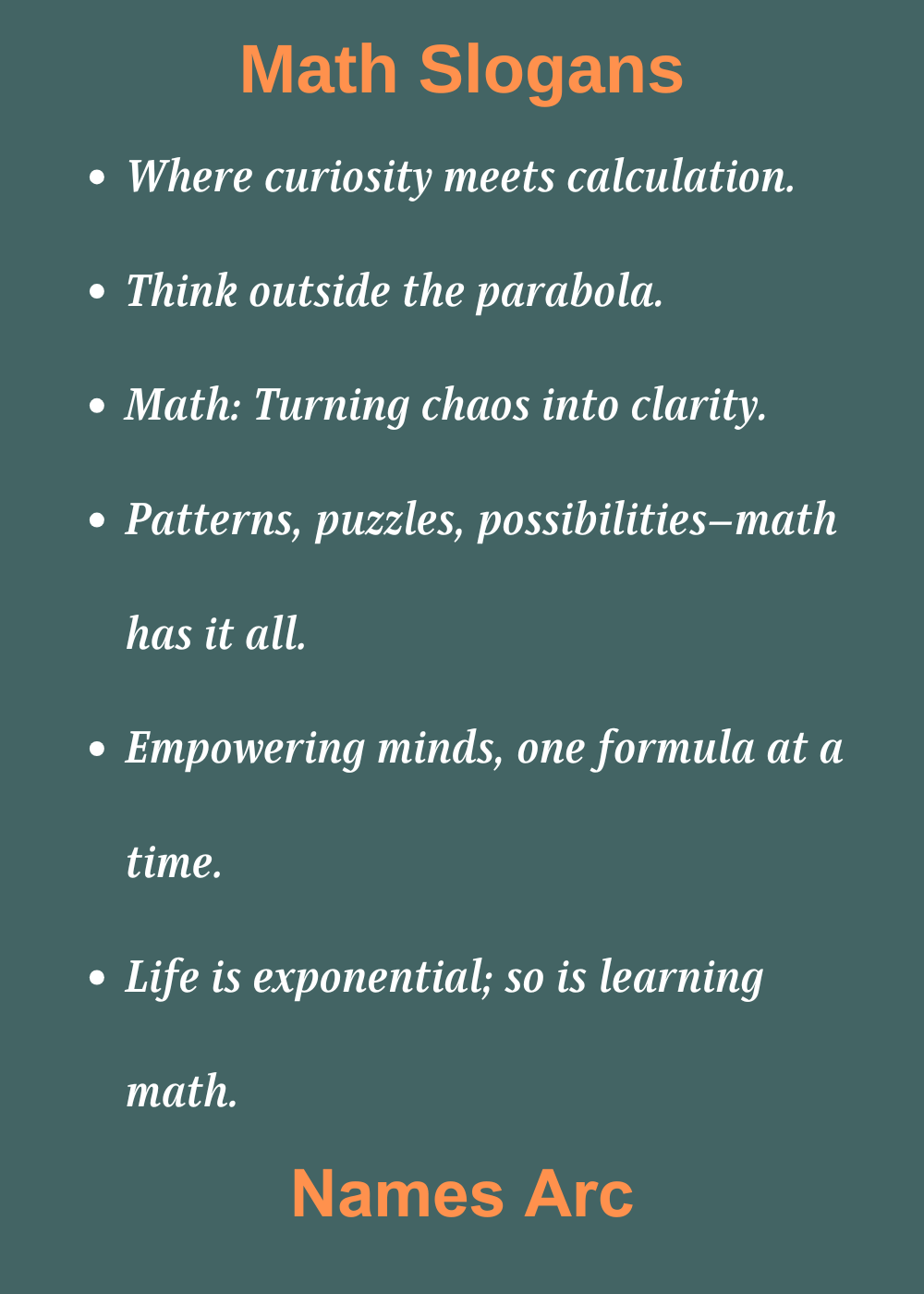 Best Math Slogans